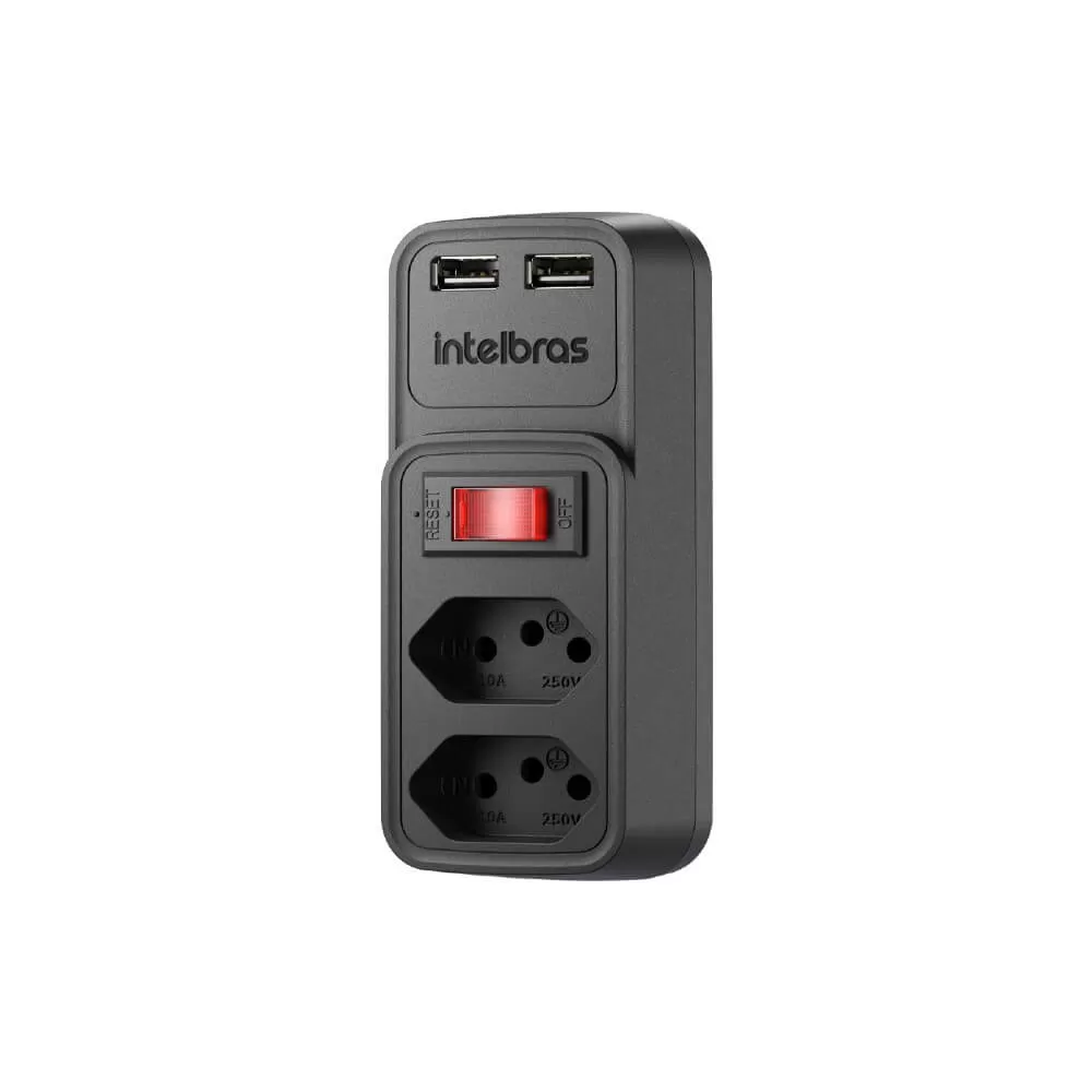 ADAPTADOR ELETRICO 2 TOMADAS 2 USB - EAC 202 PT