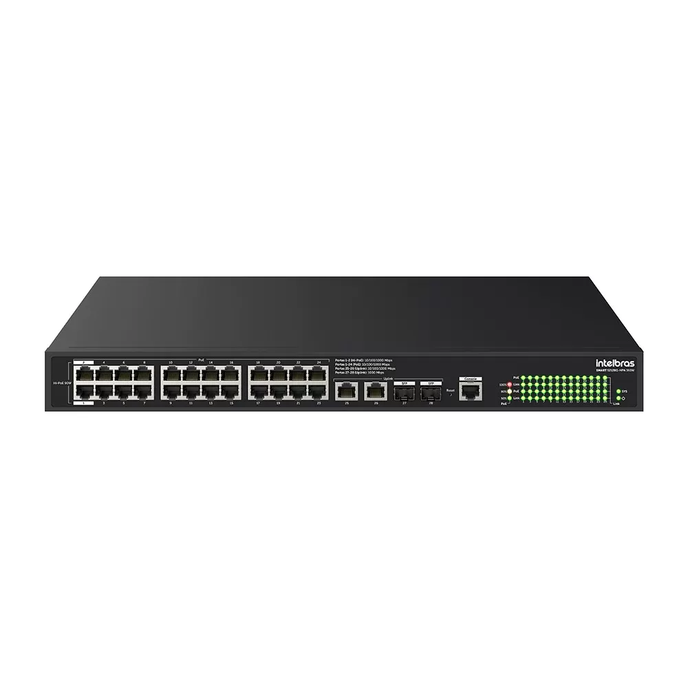 SWITCH GERENCIAVEL 26P + 2P SFP SMART S2128G-HPA 360W